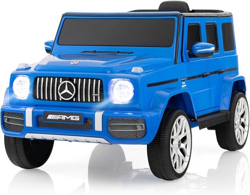 OLAKIDS 12V Kids Ride On Car, Licensed Mercedes Benz G63 Electric Vehicle with Remote Control, Double Open Doors, Music, Bluetooth, 2 Speeds, Wheels Suspension, Battery Powered Driving Toy (White) in Kuwait