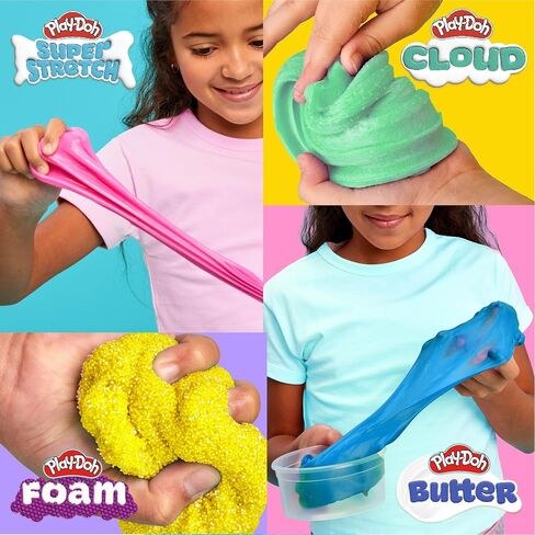 Play-Doh Kawaii Mix & Play Scented Compounds – Cloud, Butter, Foam, Super Stretch, Sensory Dough, Kit, Gifts for Kids, Sensory Toys, Party Favors for Kids 8-12, Playdoh Compound Packs in Saudi Arabia