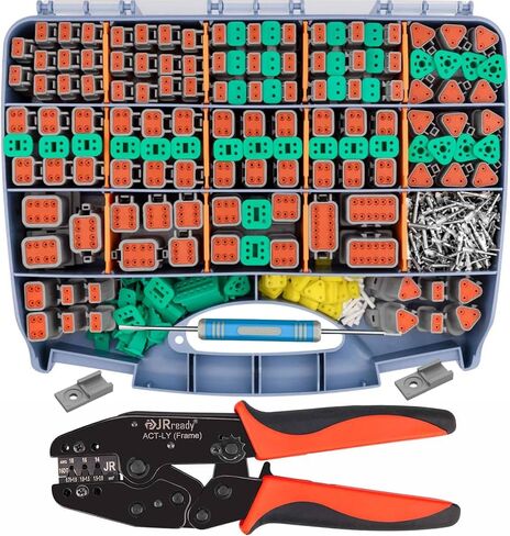 JRready 604PCS DT Deutsch Connector Kit, 2 3 4 6 8 12 Pin Gray DT Connectors, Size 16 Stamped Formed Contacts(14-18AWG)/ DT Connector Removal Tool, ST6315 Deutsch pin Connector kit. in Saudi Arabia