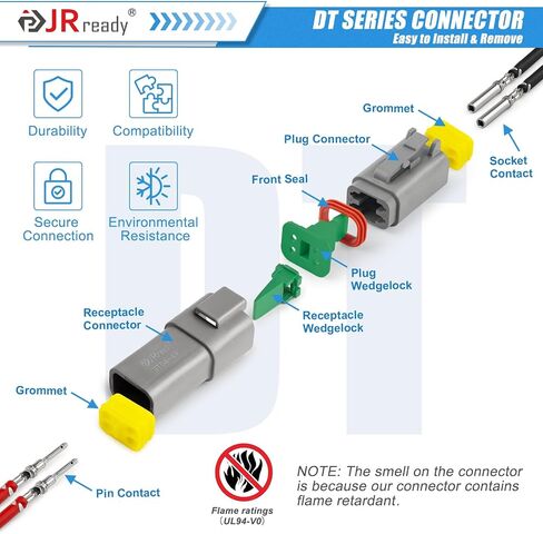 JRready 604PCS DT Deutsch Connector Kit, 2 3 4 6 8 12 Pin Gray DT Connectors, Size 16 Stamped Formed Contacts(14-18AWG)/ DT Connector Removal Tool, ST6315 Deutsch pin Connector kit. in Saudi Arabia