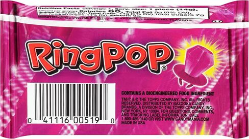 Ring Pop Purple Candy Lollipops, 30Ct Bulk Individually Wrapped in Very Berry Punch Flavor, Full Size, Fun Hard Candy For Birthday, Party Favors, Bachelorette Parties & Kids Gifts in Saudi Arabia