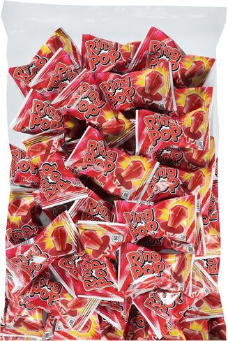 Ring Pop Purple Candy Lollipops, 30Ct Bulk Individually Wrapped in Very Berry Punch Flavor, Full Size, Fun Hard Candy For Birthday, Party Favors, Bachelorette Parties & Kids Gifts in Saudi Arabia