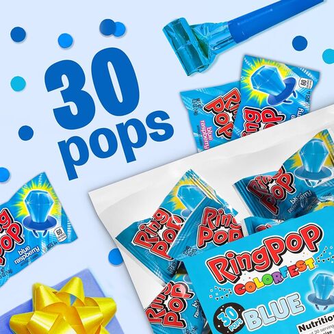 Ring Pop Purple Candy Lollipops, 30Ct Bulk Individually Wrapped in Very Berry Punch Flavor, Full Size, Fun Hard Candy For Birthday, Party Favors, Bachelorette Parties & Kids Gifts in Saudi Arabia