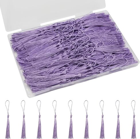150 PCS شرابات مصغرة يدويًا ، 13 سم/5 بوصة شرابات إشارة مرجعية للحرف اليدوية DIY (Light Purple) in Kuwait