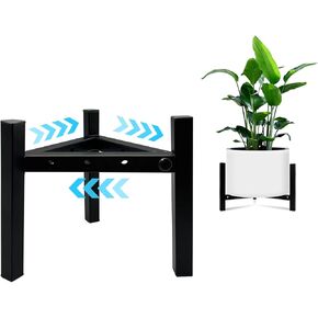 Mini 3Legs Adjustable Metal Plant Stand for 5"-10" Plant Pot – Indoor & Outdoor (Black, 1 Pack)