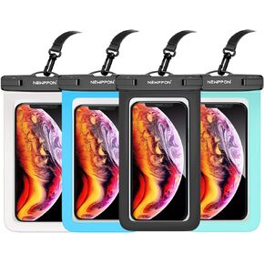 newppon 3 Pack Waterproof Cell Phone Pouch : Universal Water Proof Dry Bag with Neck Lanyard - Underwater Clear Cell Holder Large Protector for iPhone Samsung Galaxy for Beach Pool Swimming Kayaking in Kuwait