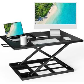 Slendor Standing Desk Converter, 32x22 inch Adjustable Desktop Standing Desk, 0-17 inch Height Adjustable Stand Up Computer Desk, 704 Sq Inch Large Sit Stand Riser Workstation for Home, Office