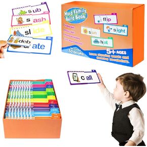 30 Read and Rhyme Flip Books, Word Family Build Book, ABC Vocabulary Flashcards, Kindergarten Sight Word Flash Cards, Reading Flip Books for Kids, Homeschool Supplies