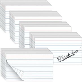 BIGNC Index Cards 3x5, 320 Pack Ruled Flash Cards, Note Cards 3x5 Lined, Flash Cards for Studying Note Taking and To Do List Double Side Lined, White