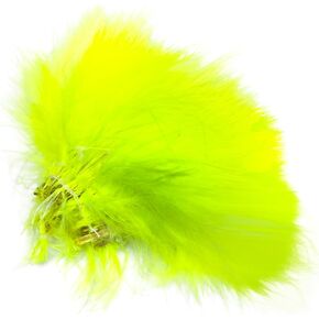 Creative Angler Strung Marabou Bird Feathers for Tying Fly Fishing Flies Fluorescent Yellow
