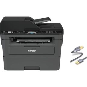 Brother MFC-L26 Series Compact Monochrome Laser Printer, All-in-One, Automatic Duplex Printing, 2400 x 600 dpi, 250 Sheets, Wireless, Mobile Printing, with MTC Printer Cable