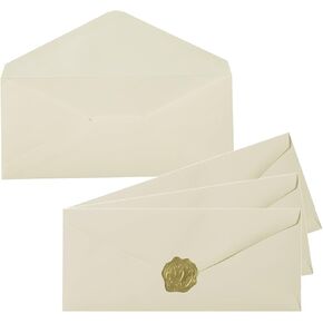 50 Count #10 Business Envelope with Gold Stickers for Office, Business, Letter Mailing, 4.13 x 9.49 Inches (Sage Green)