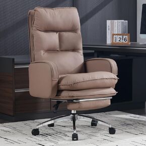 Office Chair with Footrest, Ergonomic Office Gaming Chair with Wide Seat, High Back Executive Office Chair Big and Tall 500lbs Capacity (Black, Large)