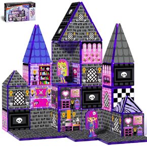 GobiDex Magnetic Blocks Doll House Building Toys, STEM Monster Magnetic Tiles for Kids Ages 3-5 4-8, Princess Sensory Magnet Toys Birthday Gifts for 3 4 5 6 7 8+ Year Old Girls & Boys