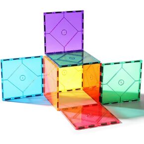 8 Piece Large Square Shape Magnetic Tiles Kids Toys, Magnetic Building Blocks STEM Magnet Building Set Preschool Learning Magnet for Kids Ages 3-5 4-8, Sensory Montessori Toys for 3+ Boys and Girls