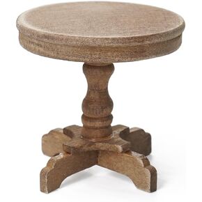 Odoria Dollhouse Side Table Miniature: 1/12 Scale Vintage Elegant Brown Wooden End Table