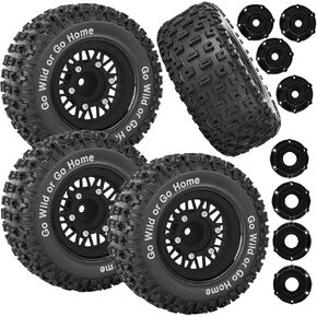 RC Wheels Tires Truck Tires 12mm/14mm/17mm Hex for 1/10 Slash 4×4 4WD 2WD/Axial/Arrma Senton/Redcat/Rc4wd,w/RC Wheels Hex Detachable Replace Running on Off-Road Tires,Navy Blue