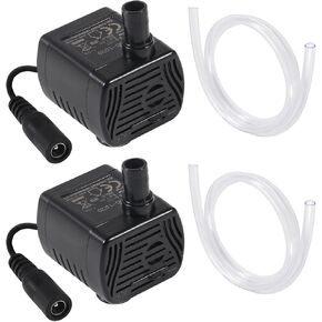2pcs Water Pump Submersible Water Pump Small Water Pump DC 5.5-12V 1-3W 200L/H Water Pump with 2m/39.37inch Tube for Aquarium Pond Fountains