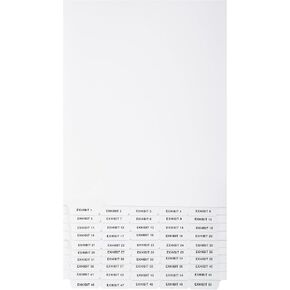 Exhibitindexes® Bottom Exhibit Dividers - Exhibit 1-50 - AVE Style Bold Tabs - Bottom Collated Exhibit Tabs - Made in The USA | Letter Size