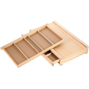 Wooden Art Supply Organizer Double Storage Box for Paint and Sketching Versatile Design for Markers Brushes and Pastels for Artists and Outdoor Use