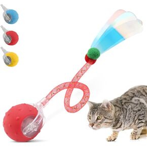 Interactive Cat Toys Ball for Indoor Cats with Elastic Mesh Net Tails – 3 Working Modes for Agile Movement, Motion Activated, USB-C Rechargeable, Ideal for Indoor Cats (Blue)