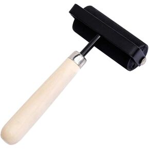 EXCEART Rubber Roller with Wooden Handle Ink Roller for Smooth Printing Stamping and Scrapbooking Easy to Clean for Inking Blocks and Carved Surfaces