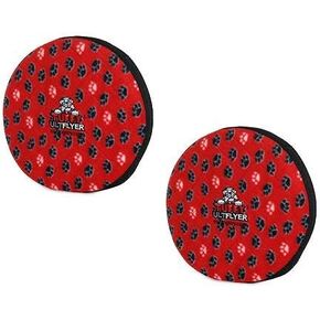 TUFFY -World's Tuffest Soft Dog Toy-Ultimate Flyer- Squeakers-Multiple Layers. Made Durable, Strong & Tough. Interactive Play (Tug, Toss & Fetch). Machine Washable and It Floats. (Red Paw 2 Pack)