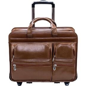 McKleinUSA Men's Wheeled Detachable Briefcase-Clinton, Brown