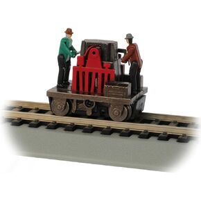 Bachman Trains 46223 HO Scale 1:87 Model Plastic Gandy Dancer Operating Hand Car with 2 Crew Members and Motorized Pumping Action, Assorted Colors