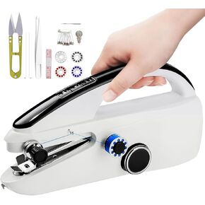 Handheld Sewing Machine, Portable Mini Sewing Machine with Dual Electric Power Mode, Fast & Easy to Use for Beginners, Ideal for Home & Outdoor Sewing, DIY Clothes, Fabrics, and More