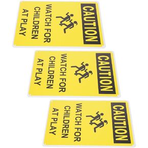 3pcs Slow Down Sign for Street Neighborhoods Children Playing Safety Signs Waterproof Fade Resistant Kids Playing Symbols for Street