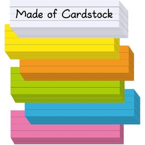 120Pcs Colored Sentence Strips for Teacher Supplies, 3" x 12" Ruled Word Learning Strips for Writing Words (6 Colors)
