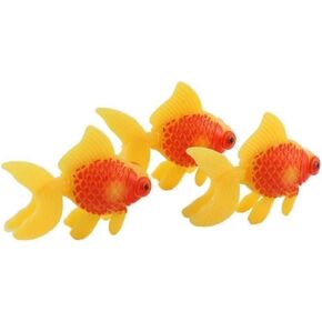 3Pcs Artificial Gold Fish for Aquarium Freshwater Saltwater for Tank Decorations Moving Plastic Small Fish Aquarium Gravel Sand Decorations Yellow