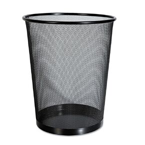 Universal Mesh Wastebasket, 18 qt, Steel Mesh, Black