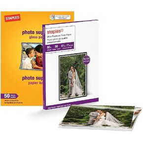 Staples Ultra Premium Glossy Photo Paper, 8.5-inch W x 11-inch L, 100/Carton (19891VS)