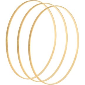 PATIKIL 14.2 Inch Wooden Bamboo Floral Hoop, 3Pack Craft Rings for DIY Wedding Wreath Decor, Dream Catcher and Hanging Crafts