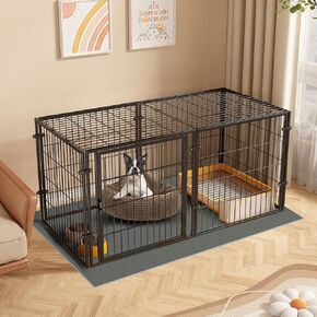 XPIY Large Dog Crate – 59 Inch Metal Kennel for Medium and Small Dogs, Safe Indoor & Outdoor XL Big Puppy Cage, Pet Playpen Yard, Dog Fence Playpen Easy Assembly