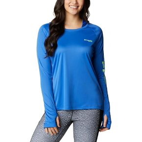 Columbia Women's Tidal Tee Hoodie, Cirrus Grey/Ocean Blue Logo, 2X in Kuwait