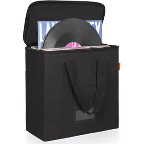 Vinyl Record Storage Box with Lids and Handle Vinyl Album Storage Case Bag for 12 inch LP