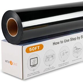 HTVRONT White Iron on Vinyl - 12" x 50ft White HTV Heat Transfer Vinyl for t Shirts, White HTV Vinyl Roll for All Cutter Machine -Easy to Cut & Weed for Heat Transfer Design