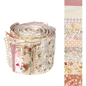42Pcs Jelly Roll Fabric Strips Soft Cotton Quilting Fabric 2.5 x 20 Inch Pre-Cut Cotton Strips Bundles for Quilting Crafting and Sewing