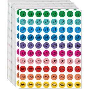 Removable Garage Sale Stickers, 2500 Yard Sale Price Stickers, 3/4 Inch Round Pre-Printed Garage Sale Price Sticker Labels for Flea Markets, Fairs and Retail in Saudi Arabia