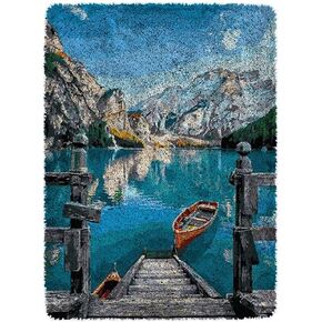 clubevy Latch Hook Rug Kits for Adults Dragon Kits Rug Making Kits Embroidery Kits DIY Crochet Yarn Kits for Beginners Adults Kids Craft Kit Creative Gift Animals (F)
