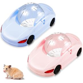 2 Pcs Hamster Running Exercise Ball Car Funny Fitness Wheel Toys 29.5 x 16.5 x 12 cm for Hamster Small Animal