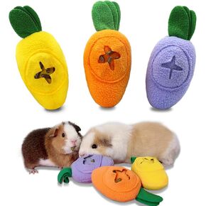 3Pcs Guinea Pig Forage Toys, Guinea Pig Toys Enrichment for Boredom, Washable Puzzle Feed Game Slow Feeder, Snuffle Ball Treat Dispenser Feeding Toy, Exercise Acitivity Foraging Toy (Random Color)