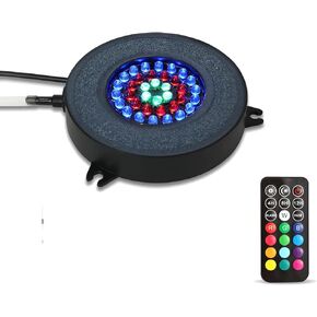 LED Aquarium Air Bubble Light Light Fish Surtain Surtain Surtain Stone Disk مع 36 LEDS Super Bright Lamped ، 13 لونًا تغييرًا في خزان الأسماك
