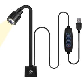 MiOYOOW Clip On Aquarium Light, Mini Dimmable LED Aquarium Light Adjustable Fish Tank Spotlight for Planted Saltwater Freshwater