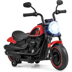 HONEY JOY Ride On Motorcycle, 6V Toddler Motorcycle with LED Light, Music, Foot Pedal, Forward/Backward, Soft Start, 3-Wheel Battery Powered Electric Motorcycle for Kids, Gift for Boys Girls (Pink)