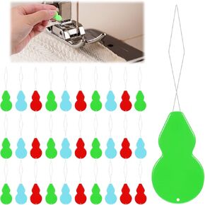 30 Pcs Needle Threaders Needle Threader for Hand Sewing Embroidery Gourd Shaped Sewing Machine Threader Plastic Wire Loop DIY Sew Tool for Small Eye Needles