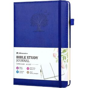 Bible Study Journal Scripture Notebook - Christian Note Taking Kit with Guided Prompts - Inspirational Religious Gifts - Faith Based Stationery Supplies for Church Notes (Teal Blue)